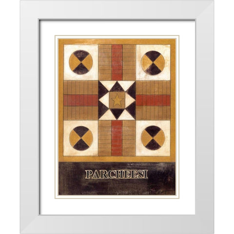 Parcheesi White Modern Wood Framed Art Print with Double Matting by Wyatt Jr., Norman
