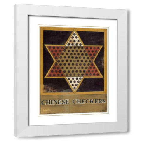 Chinese Checkers White Modern Wood Framed Art Print with Double Matting by Wyatt Jr., Norman