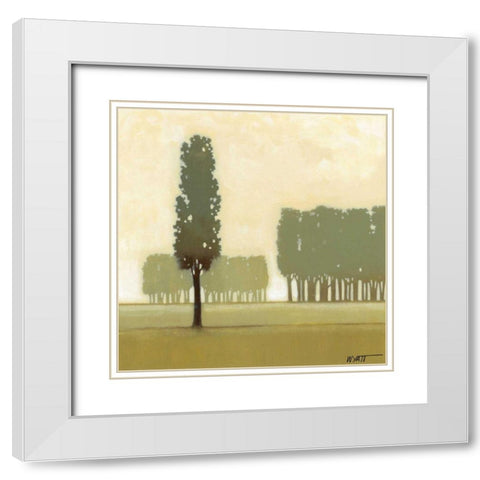 Moss Grove I White Modern Wood Framed Art Print with Double Matting by Wyatt Jr., Norman