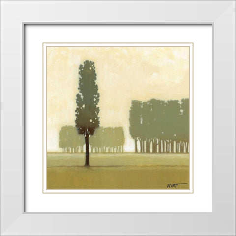 Moss Grove I White Modern Wood Framed Art Print with Double Matting by Wyatt Jr., Norman