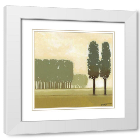 Moss Grove II White Modern Wood Framed Art Print with Double Matting by Wyatt Jr., Norman