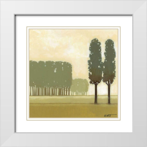 Moss Grove II White Modern Wood Framed Art Print with Double Matting by Wyatt Jr., Norman