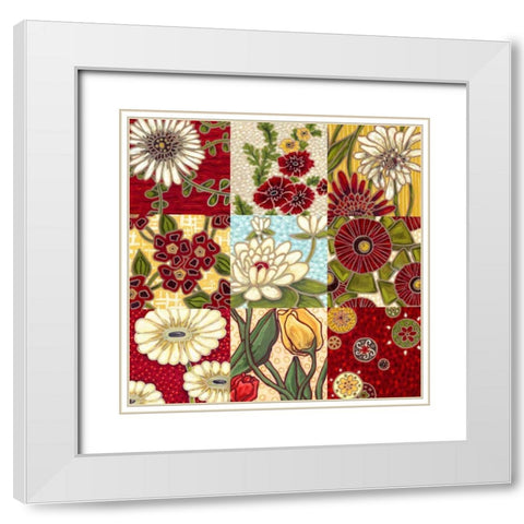 Woodblock Menagerie I White Modern Wood Framed Art Print with Double Matting by Deans, Karen