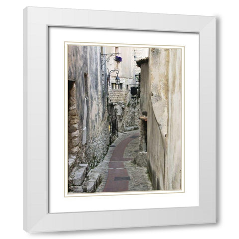 Cobbled Walkway II White Modern Wood Framed Art Print with Double Matting by Perry, Rachel