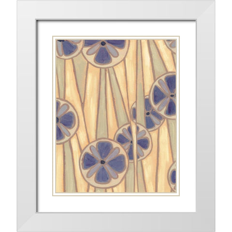 Lavender Reeds II White Modern Wood Framed Art Print with Double Matting by Deans, Karen