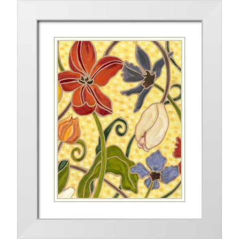 Sunny Garden I White Modern Wood Framed Art Print with Double Matting by Deans, Karen