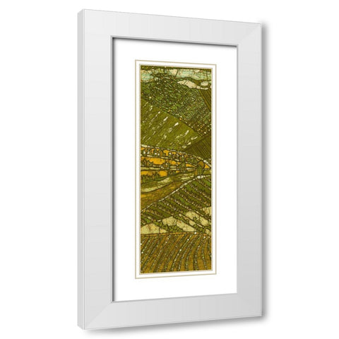 Vineyard Batik I White Modern Wood Framed Art Print with Double Matting by Davis, Andrea