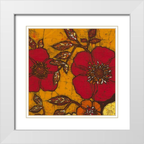 Fire Bloom II White Modern Wood Framed Art Print with Double Matting by Davis, Andrea