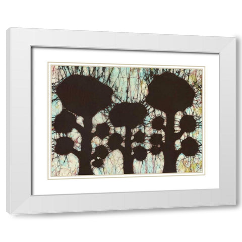 Batik Hedges I White Modern Wood Framed Art Print with Double Matting by Davis, Andrea