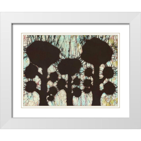 Batik Hedges I White Modern Wood Framed Art Print with Double Matting by Davis, Andrea