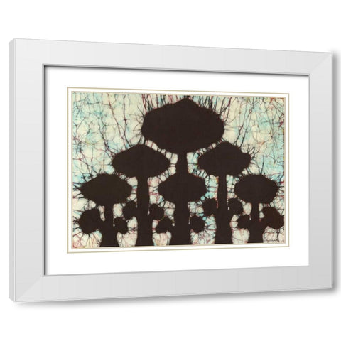 Batik Hedges II White Modern Wood Framed Art Print with Double Matting by Davis, Andrea