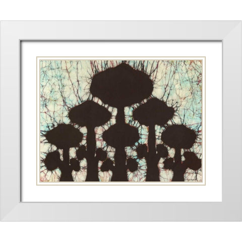 Batik Hedges II White Modern Wood Framed Art Print with Double Matting by Davis, Andrea