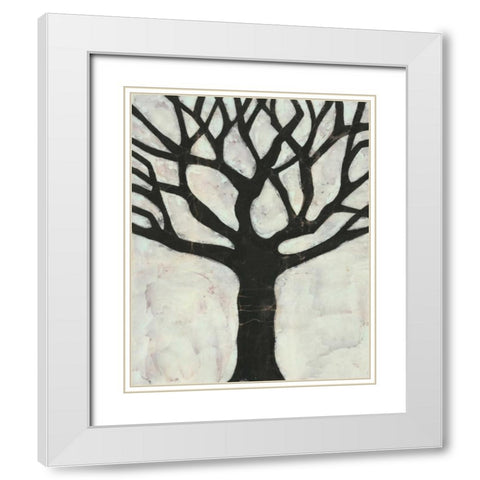 Batik Arbor I White Modern Wood Framed Art Print with Double Matting by Davis, Andrea