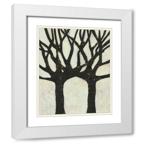 Batik Arbor II White Modern Wood Framed Art Print with Double Matting by Davis, Andrea