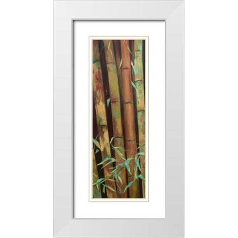 Bamboo Finale I White Modern Wood Framed Art Print with Double Matting by Wilkins, Suzanne
