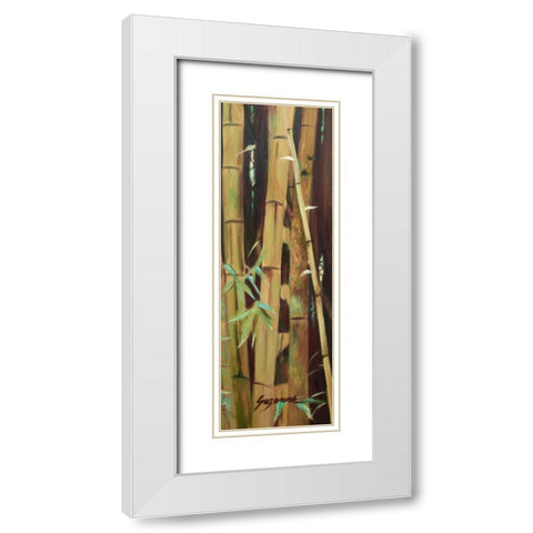 Bamboo Finale II White Modern Wood Framed Art Print with Double Matting by Wilkins, Suzanne