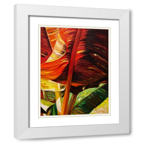 Banana Duo II White Modern Wood Framed Art Print with Double Matting by Wilkins, Suzanne