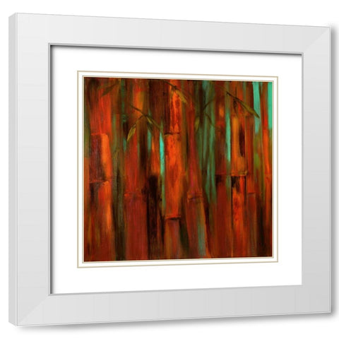 Sunset Bamboo I White Modern Wood Framed Art Print with Double Matting by Wilkins, Suzanne