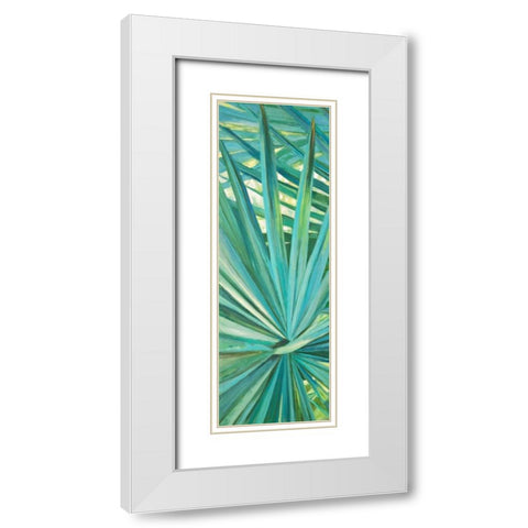 Fan Palm I White Modern Wood Framed Art Print with Double Matting by Wilkins, Suzanne