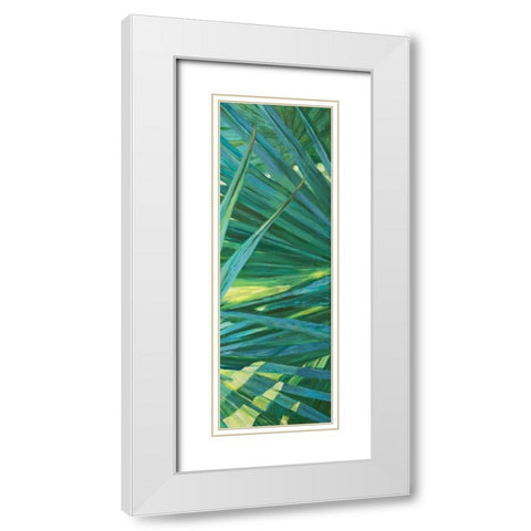 Fan Palm II White Modern Wood Framed Art Print with Double Matting by Wilkins, Suzanne