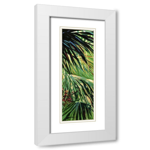 Just Fronds White Modern Wood Framed Art Print with Double Matting by Wilkins, Suzanne