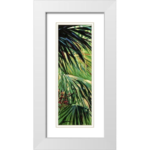 Just Fronds White Modern Wood Framed Art Print with Double Matting by Wilkins, Suzanne
