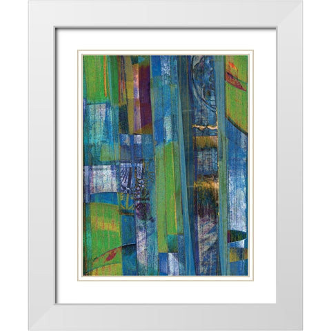Blue on Blue I White Modern Wood Framed Art Print with Double Matting by Mountain, Ricki