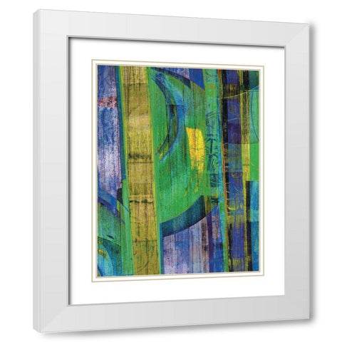 Blue on Blue II White Modern Wood Framed Art Print with Double Matting by Mountain, Ricki