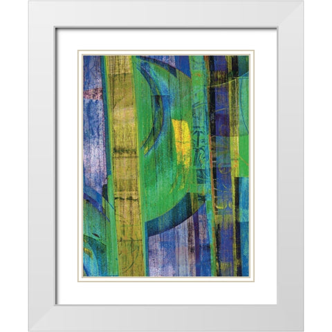 Blue on Blue II White Modern Wood Framed Art Print with Double Matting by Mountain, Ricki
