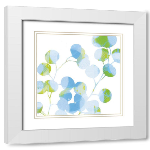 Blue Plums II White Modern Wood Framed Art Print with Double Matting by Mountain, Ricki