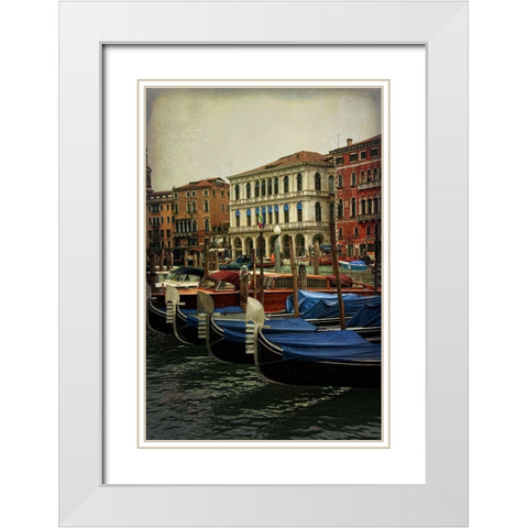 Venetian Canals II White Modern Wood Framed Art Print with Double Matting by Head, Danny