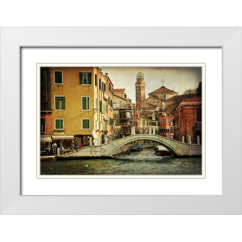 Hotel Gardena I White Modern Wood Framed Art Print with Double Matting by Head, Danny