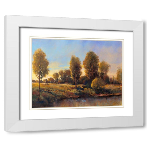 Riverside Light II White Modern Wood Framed Art Print with Double Matting by OToole, Tim