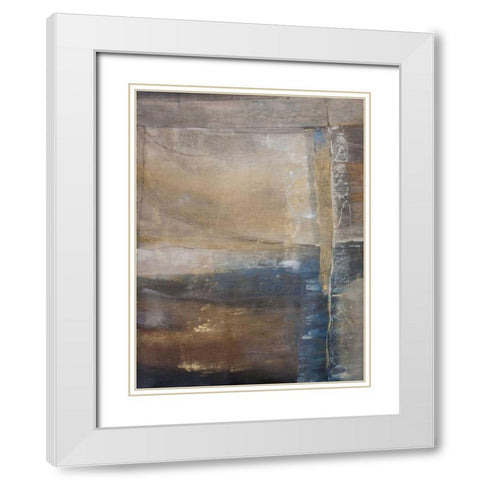 Kinetic Stone I White Modern Wood Framed Art Print with Double Matting by OToole, Tim