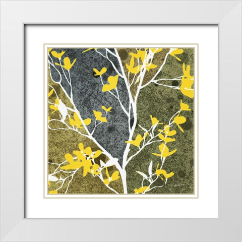 Moon Flowers I White Modern Wood Framed Art Print with Double Matting by Burghardt, James