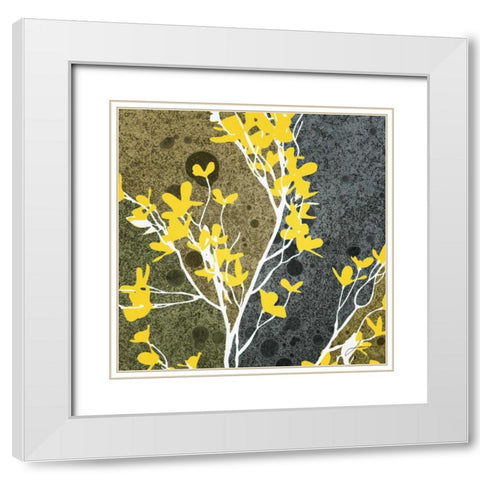 Moon Flowers II White Modern Wood Framed Art Print with Double Matting by Burghardt, James