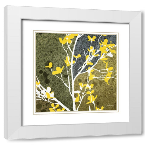 Moon Flowers IV White Modern Wood Framed Art Print with Double Matting by Burghardt, James