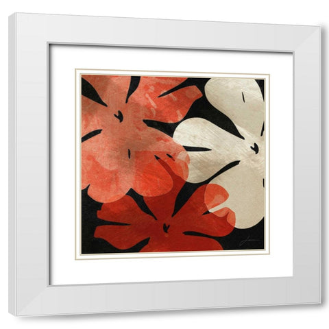 Bloomer Tiles III White Modern Wood Framed Art Print with Double Matting by Burghardt, James