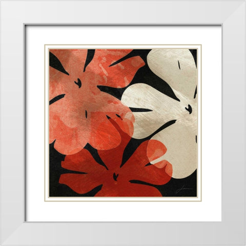 Bloomer Tiles III White Modern Wood Framed Art Print with Double Matting by Burghardt, James