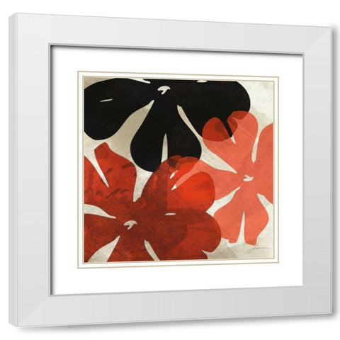 Bloomer Tiles IV White Modern Wood Framed Art Print with Double Matting by Burghardt, James