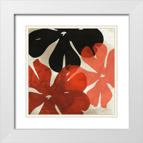 Bloomer Tiles IV White Modern Wood Framed Art Print with Double Matting by Burghardt, James