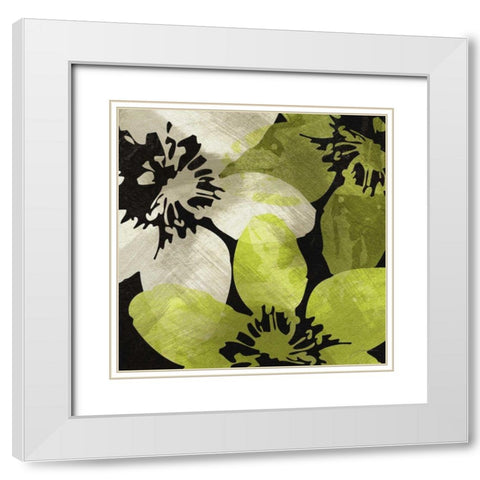Bloomer Tiles V White Modern Wood Framed Art Print with Double Matting by Burghardt, James