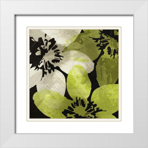Bloomer Tiles V White Modern Wood Framed Art Print with Double Matting by Burghardt, James