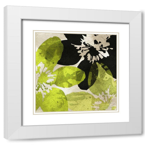 Bloomer Tiles VI White Modern Wood Framed Art Print with Double Matting by Burghardt, James