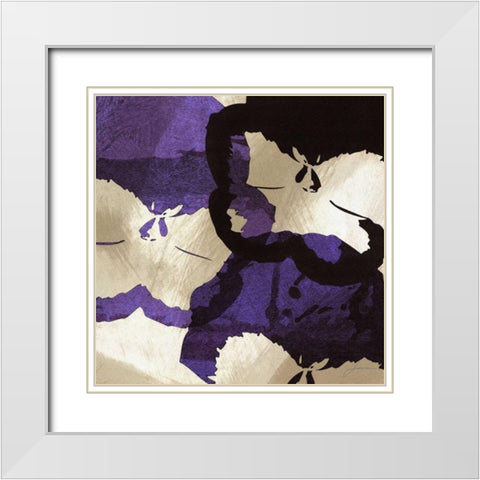 Bloomer Tiles VIII White Modern Wood Framed Art Print with Double Matting by Burghardt, James