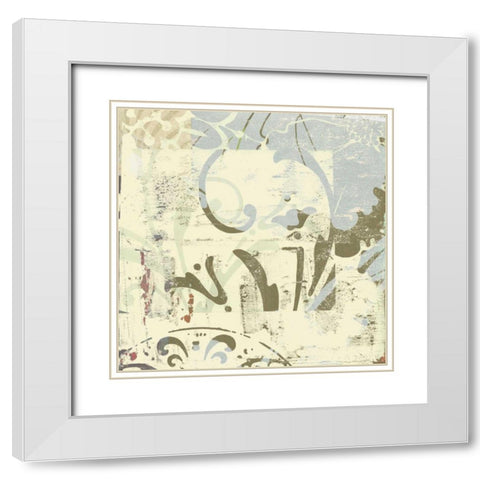 Floral Swhirls I White Modern Wood Framed Art Print with Double Matting by Mountain, Ricki
