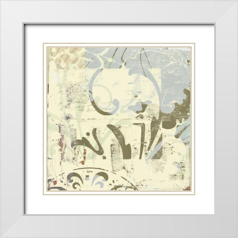 Floral Swhirls I White Modern Wood Framed Art Print with Double Matting by Mountain, Ricki