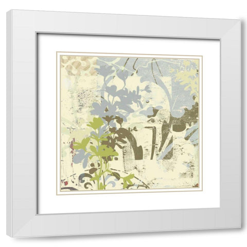 Floral Swhirls III White Modern Wood Framed Art Print with Double Matting by Mountain, Ricki