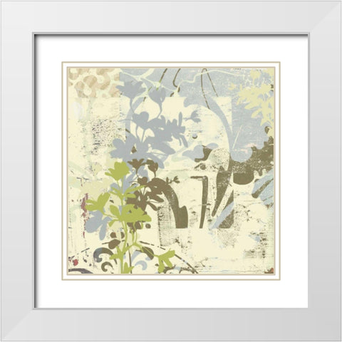 Floral Swhirls III White Modern Wood Framed Art Print with Double Matting by Mountain, Ricki