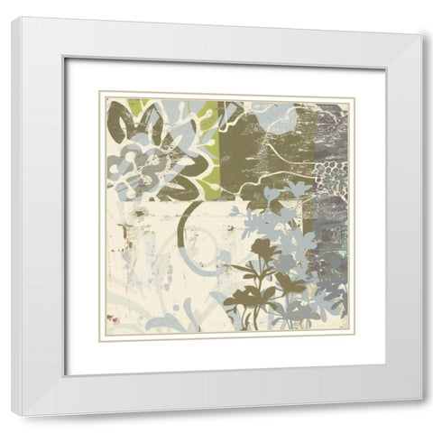 Floral Swhirls IV White Modern Wood Framed Art Print with Double Matting by Mountain, Ricki